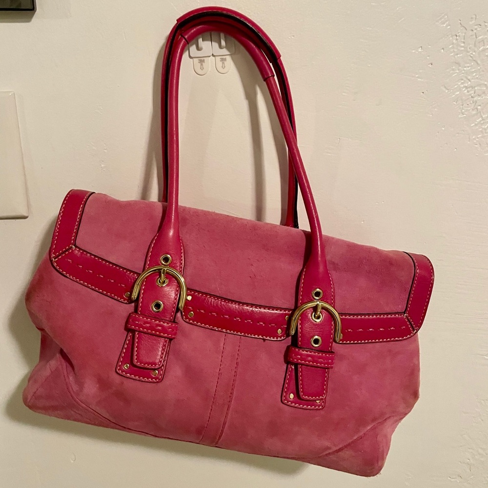 NWOT Coach Pink Suede Soho Satchel/Shoulder Bag